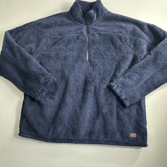 LL Bean Winterloft Fleece 1/4 Zip Sweatshirt Men Size XL Reg Pullover Navy Blue - Picture 8 of 8